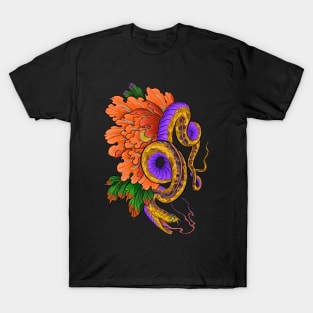 Neojapanese Peony Snake T-Shirt